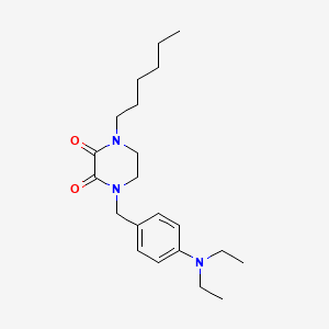 1-(4-Diethylaminobenzyl)-4-n-hexyl-2,3-dioxopiperazine