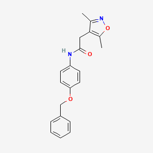 molecular formula C20H20N2O3 B12190897 N-[4-(benzyloxy)phenyl]-2-(3,5-dimethyl-1,2-oxazol-4-yl)acetamide 