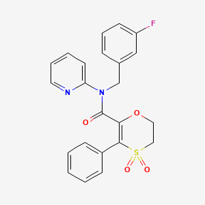 molecular formula C23H19FN2O4S B12190901 N-(3-fluorobenzyl)-3-phenyl-N-(pyridin-2-yl)-5,6-dihydro-1,4-oxathiine-2-carboxamide 4,4-dioxide 
