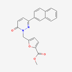 molecular formula C21H16N2O4 B12190916 methyl 5-((3-(naphthalen-2-yl)-6-oxopyridazin-1(6H)-yl)methyl)furan-2-carboxylate 