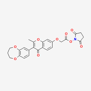 molecular formula C25H21NO9 B12190920 1-[({[3-(3,4-dihydro-2H-1,5-benzodioxepin-7-yl)-2-methyl-4-oxo-4H-chromen-7-yl]oxy}acetyl)oxy]-2,5-pyrrolidinedione 