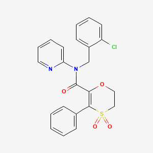molecular formula C23H19ClN2O4S B12190947 N-(2-chlorobenzyl)-3-phenyl-N-(pyridin-2-yl)-5,6-dihydro-1,4-oxathiine-2-carboxamide 4,4-dioxide 
