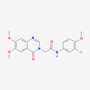 molecular formula C19H18ClN3O5 B12190959 N-(3-chloro-4-methoxyphenyl)-2-(6,7-dimethoxy-4-oxoquinazolin-3(4H)-yl)acetamide 