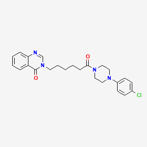 molecular formula C24H27ClN4O2 B12190971 3-{6-[4-(4-chlorophenyl)piperazin-1-yl]-6-oxohexyl}quinazolin-4(3H)-one 