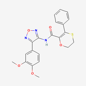 molecular formula C21H19N3O5S B12190974 N-[4-(3,4-dimethoxyphenyl)-1,2,5-oxadiazol-3-yl]-3-phenyl-5,6-dihydro-1,4-oxathiine-2-carboxamide 