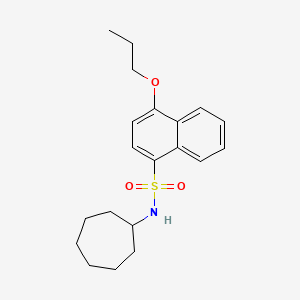 molecular formula C20H27NO3S B12191050 Cycloheptyl[(4-propoxynaphthyl)sulfonyl]amine 