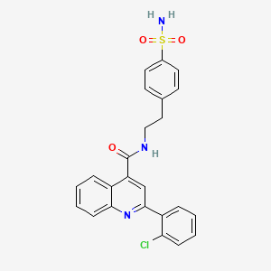 molecular formula C24H20ClN3O3S B12191119 2-(2-chlorophenyl)-N-[2-(4-sulfamoylphenyl)ethyl]quinoline-4-carboxamide 