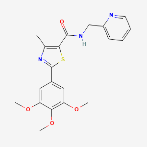 molecular formula C20H21N3O4S B12191126 4-methyl-N-(pyridin-2-ylmethyl)-2-(3,4,5-trimethoxyphenyl)-1,3-thiazole-5-carboxamide 