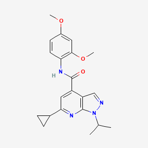 molecular formula C21H24N4O3 B12191146 6-cyclopropyl-N-(2,4-dimethoxyphenyl)-1-(propan-2-yl)-1H-pyrazolo[3,4-b]pyridine-4-carboxamide 