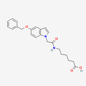 molecular formula C23H26N2O4 B12191334 6-({[5-(benzyloxy)-1H-indol-1-yl]acetyl}amino)hexanoic acid 