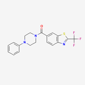 molecular formula C19H16F3N3OS B12191337 (4-Phenylpiperazin-1-yl)[2-(trifluoromethyl)-1,3-benzothiazol-6-yl]methanone 