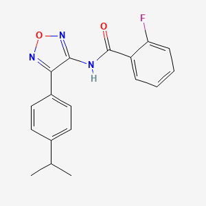 molecular formula C18H16FN3O2 B12191460 2-fluoro-N-{4-[4-(propan-2-yl)phenyl]-1,2,5-oxadiazol-3-yl}benzamide 