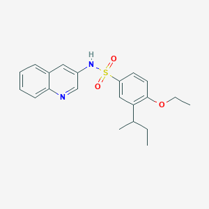 molecular formula C21H24N2O3S B12191468 3-(butan-2-yl)-4-ethoxy-N-(quinolin-3-yl)benzene-1-sulfonamide 