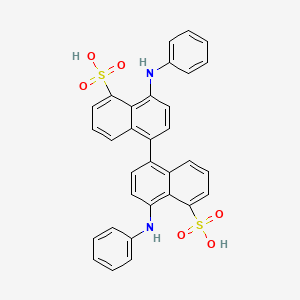 molecular formula C32H24N2O6S2 B1219152 8-Anilino-5-(4-anilino-5-sulfonaphthalen-1-yl)naphthalene-1-sulfonic acid CAS No. 63741-13-9