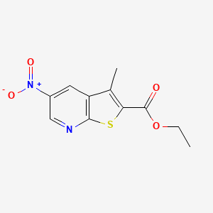 molecular formula C11H10N2O4S B12191566 Thieno[2,3-b]pyridine-2-carboxylic acid, 3-methyl-5-nitro-, ethyl ester CAS No. 88796-33-2