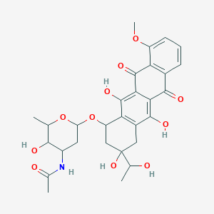 N-[3-hydroxy-2-methyl-6-[[3,5,12-trihydroxy-3-(1-hydroxyethyl)-10-methoxy-6,11-dioxo-2,4-dihydro-1H-tetracen-1-yl]oxy]oxan-4-yl]acetamide