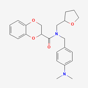 molecular formula C23H28N2O4 B12191587 N-{[4-(dimethylamino)phenyl]methyl}-N-[(oxolan-2-yl)methyl]-2,3-dihydro-1,4-benzodioxine-2-carboxamide 