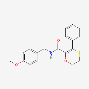 molecular formula C19H19NO3S B12191601 N-(4-methoxybenzyl)-3-phenyl-5,6-dihydro-1,4-oxathiine-2-carboxamide 