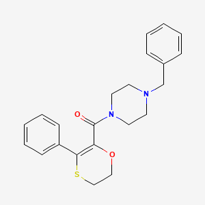 molecular formula C22H24N2O2S B12191605 (4-Benzylpiperazin-1-yl)(3-phenyl-5,6-dihydro-1,4-oxathiin-2-yl)methanone 
