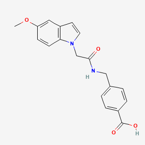 molecular formula C19H18N2O4 B12191644 4-({[(5-methoxy-1H-indol-1-yl)acetyl]amino}methyl)benzoic acid 