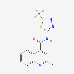 molecular formula C17H18N4OS B12191706 N-[(2E)-5-tert-butyl-1,3,4-thiadiazol-2(3H)-ylidene]-2-methylquinoline-4-carboxamide 