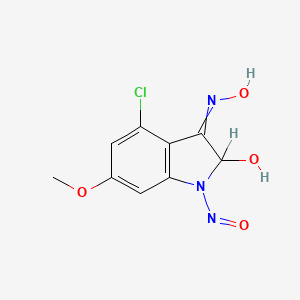 4-Chloro-6-methoxy-2-hydroxy-1-nitroso-indolin-3-one oxime