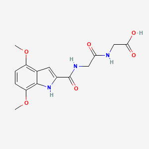 molecular formula C15H17N3O6 B12191719 N-[(4,7-dimethoxy-1H-indol-2-yl)carbonyl]glycylglycine 
