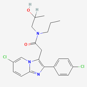 molecular formula C21H23Cl2N3O2 B1219175 2-[6-chloro-2-(4-chlorophenyl)imidazo[1,2-a]pyridin-3-yl]-N-(2-hydroxypropyl)-N-propylacetamide CAS No. 107814-35-7