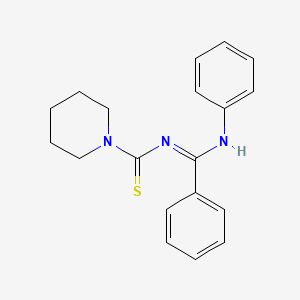molecular formula C19H21N3S B12191751 1-Piperidinecarbothioamide, N-[phenyl(phenylimino)methyl]- 