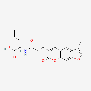 molecular formula C21H23NO6 B12191771 N-[3-(3,5-dimethyl-7-oxo-7H-furo[3,2-g]chromen-6-yl)propanoyl]norvaline 