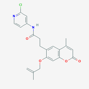 molecular formula C22H21ClN2O4 B12191783 N-(2-chloropyridin-4-yl)-3-{4-methyl-7-[(2-methylprop-2-en-1-yl)oxy]-2-oxo-2H-chromen-6-yl}propanamide 