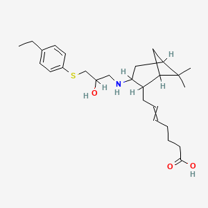 molecular formula C27H41NO3S B1219179 5-Heptenoic acid, 7-(3-((3-((4-ethylphenyl)thio)-2-hydroxypropyl)amino)-6,6-dimethylbicyclo(3.1.1)hept-2-yl)- CAS No. 82402-81-1