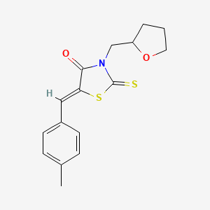 molecular formula C16H17NO2S2 B12191828 (5Z)-5-(4-methylbenzylidene)-3-(tetrahydrofuran-2-ylmethyl)-2-thioxo-1,3-thiazolidin-4-one 