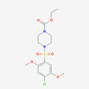 molecular formula C15H21ClN2O6S B12191841 Ethyl 4-[(4-chloro-2,5-dimethoxyphenyl)sulfonyl]piperazinecarboxylate 
