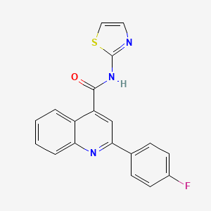 molecular formula C19H12FN3OS B12191850 2-(4-fluorophenyl)-N-(1,3-thiazol-2-yl)quinoline-4-carboxamide 
