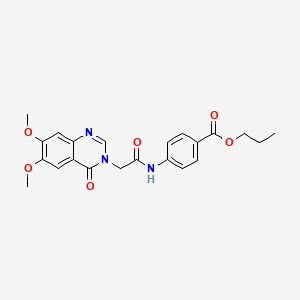 molecular formula C22H23N3O6 B12191851 propyl 4-{[(6,7-dimethoxy-4-oxoquinazolin-3(4H)-yl)acetyl]amino}benzoate 