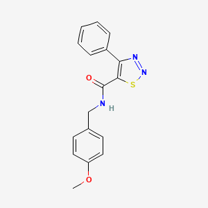 molecular formula C17H15N3O2S B12191856 N-(4-methoxybenzyl)-4-phenyl-1,2,3-thiadiazole-5-carboxamide 