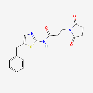 molecular formula C17H17N3O3S B12191887 N-(5-benzyl-1,3-thiazol-2-yl)-3-(2,5-dioxopyrrolidin-1-yl)propanamide 