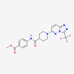 molecular formula C20H19F3N6O3 B12191900 Methyl 4-[({1-[3-(trifluoromethyl)[1,2,4]triazolo[4,3-b]pyridazin-6-yl]piperidin-4-yl}carbonyl)amino]benzoate 