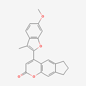molecular formula C22H18O4 B12191902 4-(6-methoxy-3-methyl-1-benzofuran-2-yl)-7,8-dihydrocyclopenta[g]chromen-2(6H)-one 