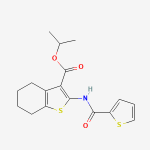 molecular formula C17H19NO3S2 B1219192 ISOPROPYL 2-[(2-THIENYLCARBONYL)AMINO]-4,5,6,7-TETRAHYDRO-1-BENZOTHIOPHENE-3-CARBOXYLATE 