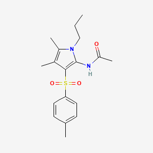 molecular formula C18H24N2O3S B12191926 N-{4,5-dimethyl-3-[(4-methylphenyl)sulfonyl]-1-propyl-1H-pyrrol-2-yl}acetamide 