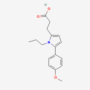 molecular formula C17H21NO3 B1219193 3-[5-(4-Methoxyphenyl)-1-propyl-2-pyrrolyl]propanoic acid 