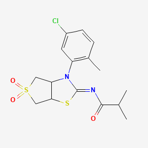 molecular formula C16H19ClN2O3S2 B12191935 N-[(2Z)-3-(5-chloro-2-methylphenyl)-5,5-dioxidotetrahydrothieno[3,4-d][1,3]thiazol-2(3H)-ylidene]-2-methylpropanamide 