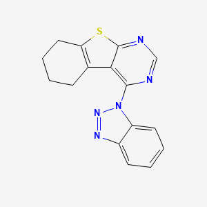 molecular formula C16H13N5S B1219200 4-(1-Benzotriazolyl)-5,6,7,8-tetrahydro-[1]benzothiolo[2,3-d]pyrimidine 