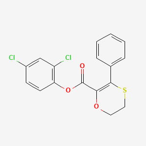 molecular formula C17H12Cl2O3S B12192006 2,4-Dichlorophenyl 3-phenyl-5,6-dihydro-1,4-oxathiine-2-carboxylate 