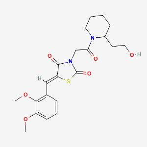 molecular formula C21H26N2O6S B12192068 (5Z)-5-(2,3-dimethoxybenzylidene)-3-{2-[2-(2-hydroxyethyl)piperidin-1-yl]-2-oxoethyl}-1,3-thiazolidine-2,4-dione 