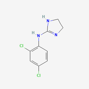 molecular formula C9H9Cl2N3 B1219207 2-(2,4-Dichlorophenylimino)-imidazolidine CAS No. 23830-88-8