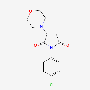 molecular formula C14H15ClN2O3 B12192091 1-(4-Chlorophenyl)-3-(morpholin-4-yl)pyrrolidine-2,5-dione 
