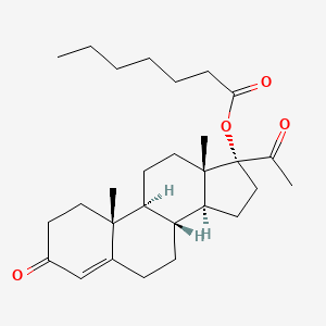 molecular formula C28H42O4 B1219213 17-Hydroxyprogesterone heptanoate CAS No. 4596-16-1